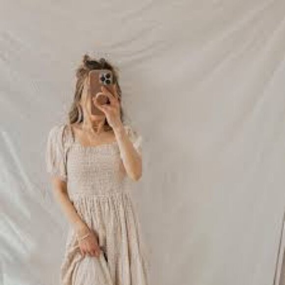 New Smoked Dress Puffy Sleeves - Picture 1 of 9